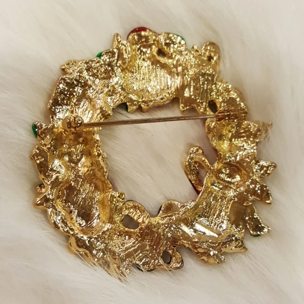 Snow Woman Nutcracker Partridge Wreath Christmas Brooch Pin‎